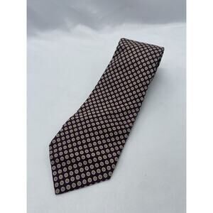 Vintage Polo Ralph Lauren Tie 100% Silk Hand Made in USA Floral Maroon